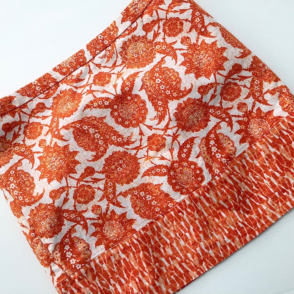 MICHAEL KORS skirt Paisley Floral Lined white orange women’s size 10